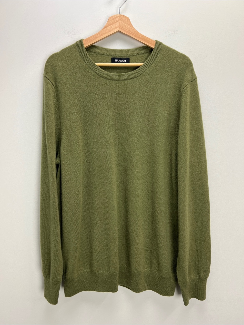 Naadam Cashmere Sweater Crewneck Green Mens XL Soft Quiet Luxury Heritage